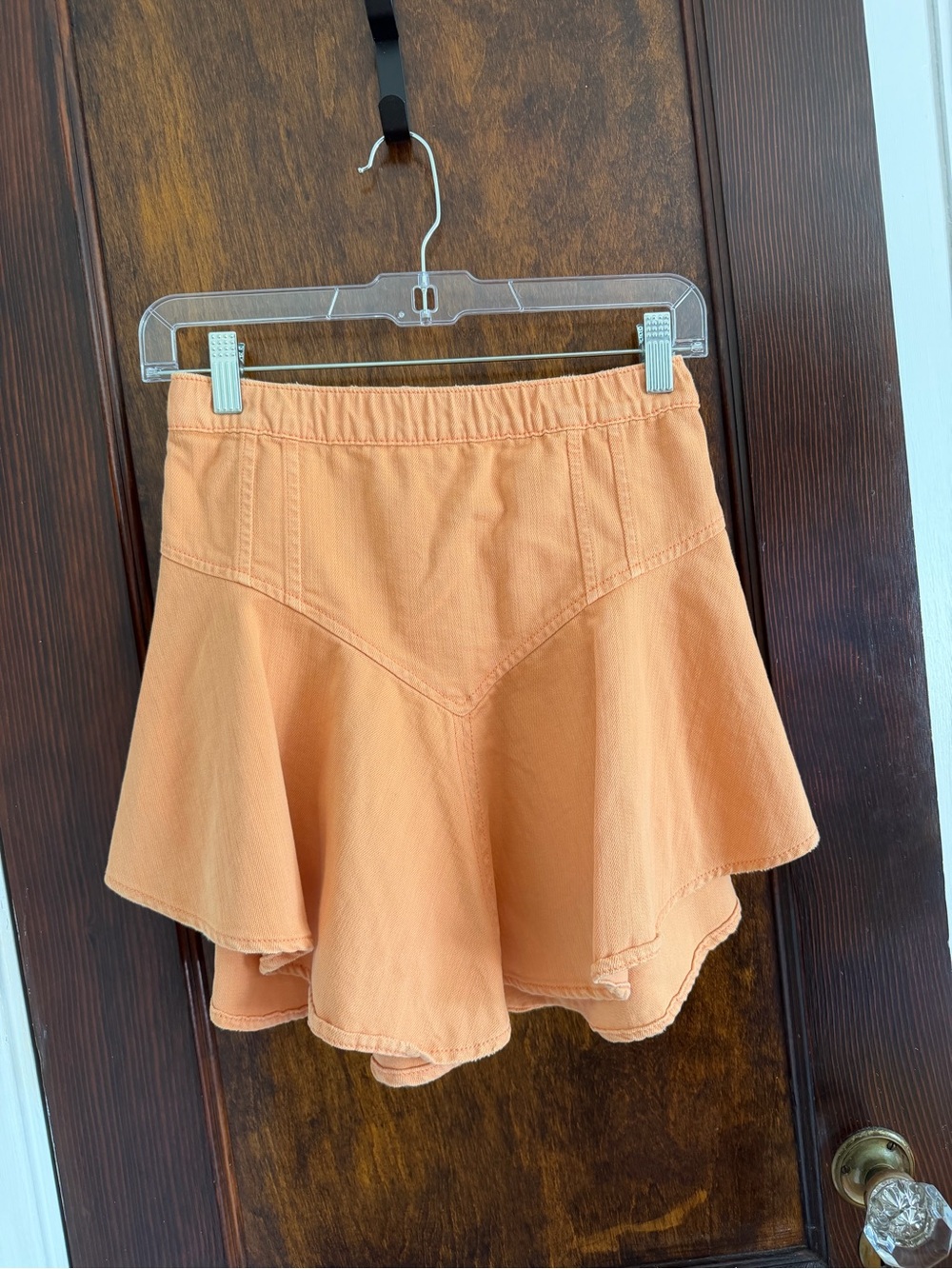 aerie Peach Orange Flared Mini Skirt
